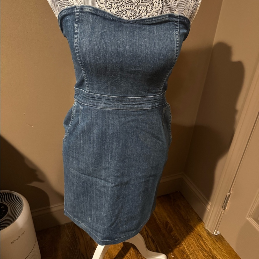 By Corpus Strapless Denim Dress